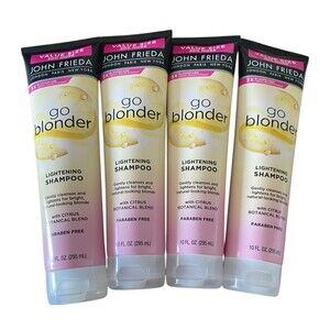 John Frieda Go Blonder Lightening Shampoo 10oz Lot of 4 Value Size Paraben Free